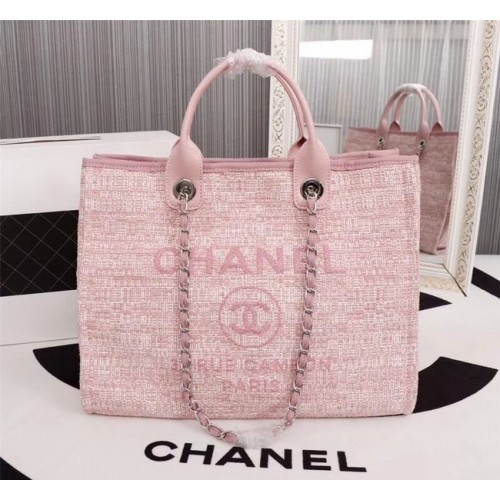 Torba na zakupy Chanel Canvas Tote 8099 różowa