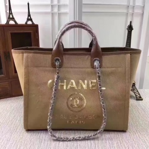 Torba na zakupy Chanel Canvas Tote A68046 Apricot