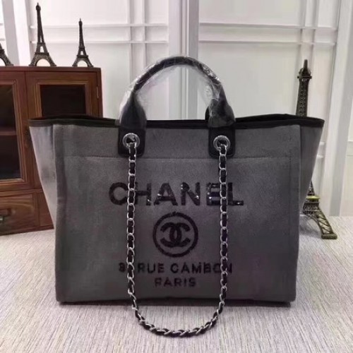 Torba na zakupy Chanel Canvas Tote A68046 Szara