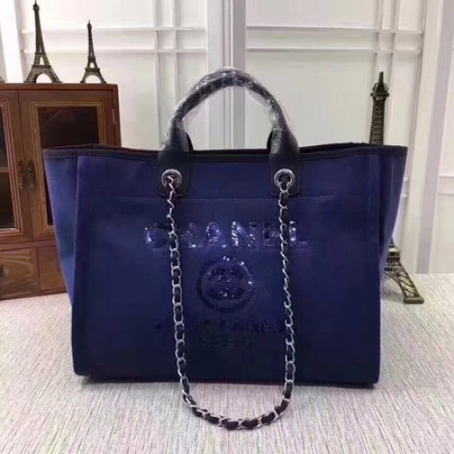 Torba na zakupy Chanel Canvas Tote A68046 Royal
