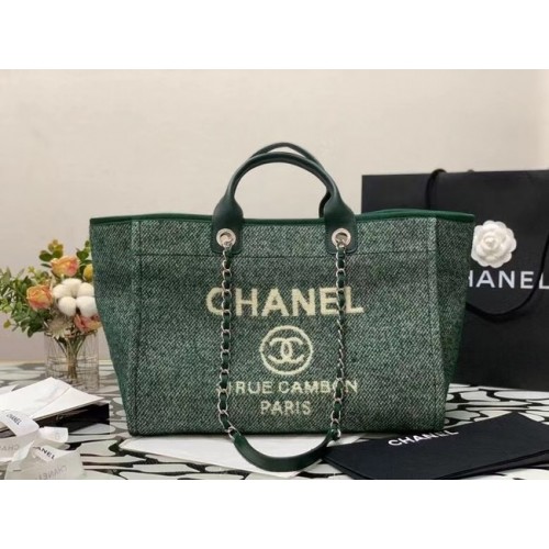 Torba na zakupy Chanel Canvas Tote B66941 zielona