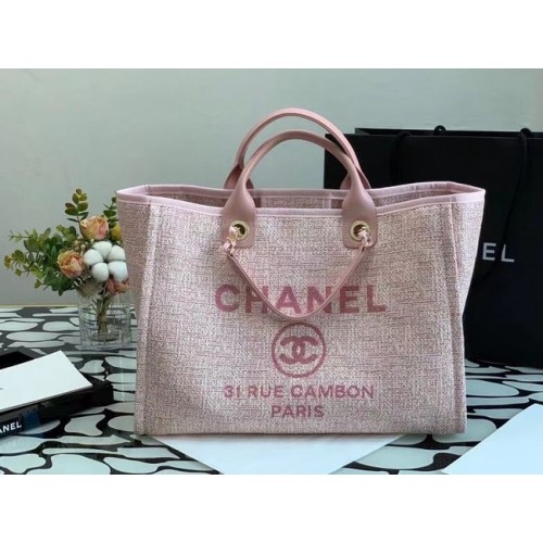 Torba na zakupy Chanel Canvas Tote B66941 różowa