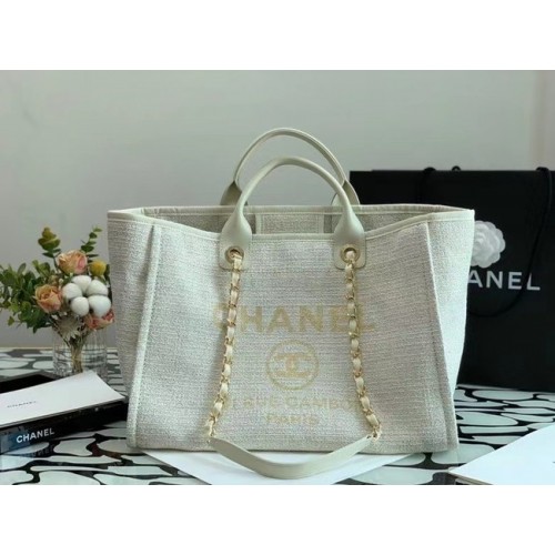 Torba na zakupy Chanel Canvas Tote B66941 biała