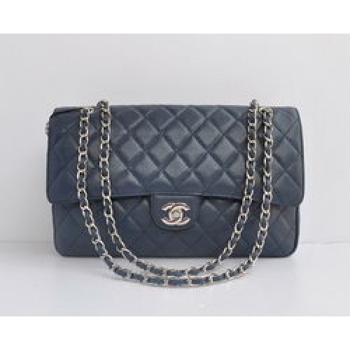 Torebka Chanel Classic 2.55 Series Light Blue Caviar Silver Chain Quilted Flap Bag 1113