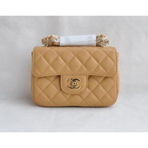 Torebka Chanel Classic Apricot Lambskin Golden Chain Quilted Flap Bag 1115