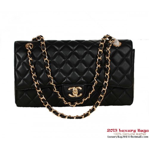 Torebka Chanel Classic Flap Bag 1113, czarna, z owczej skóry, złota