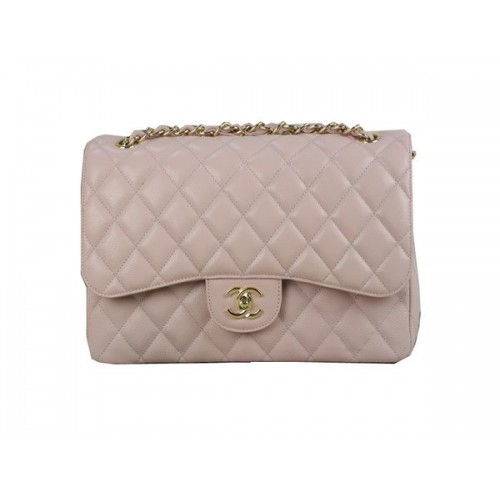 Torebka Chanel Classic Flap Bag 1113 w kolorze jasnoróżowym, oryginalna skóra Cannage Pattern Gold