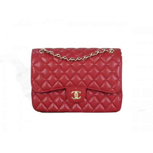Torebka Chanel Classic Flap Bag 1113 Red Original Cannage Pattern Leather Gold