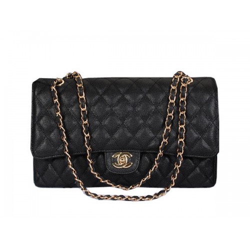Torebka Chanel Classic Flap Bag 1119, czarna, wzór Cannage, skóra, złoto