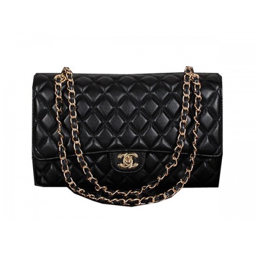 Torebka Chanel Classic Flap Bag 1119, czarna, z owczej skóry, złota