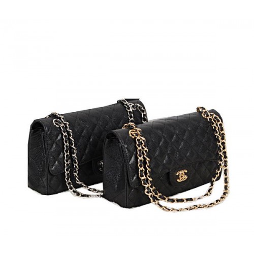Torebka Chanel Classic Flap Bag z serii 2.55, oryginalny wzór Cannage CHA1112, czarna