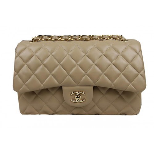 Torebka Chanel Classic Flap Bag Apricot Original Leather CF1113 Gold