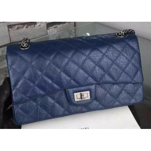 Torebka Chanel Classic Flap Bag, czarna, oryginalna skóra cielęca CHA6059, niebieska