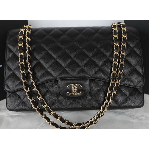 Torebka Chanel Classic Flap Bag Black Original Cannage Pattern CFA1116 Gold
