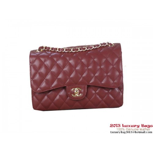 Torebka Chanel Classic Flap Bag Bordeaux Original Cannage Patterns Leather Gold