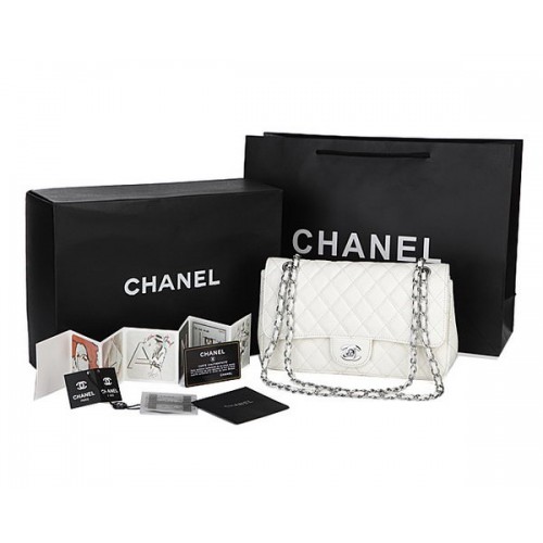 Torebka Chanel Classic Flap Bag Cannage Pattern CHA1113 White