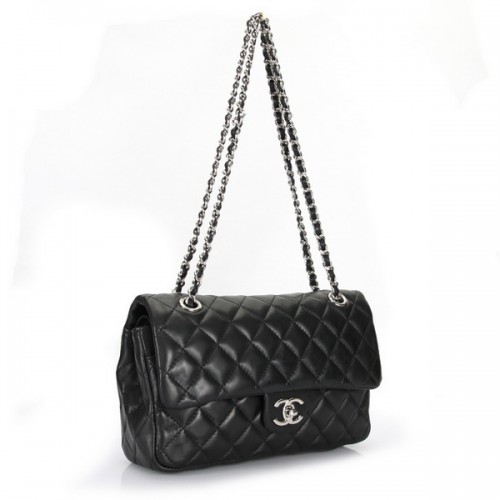 Torebka Chanel Classic Flap Bag z oryginalnej skóry A1112 w kolorze czarnym