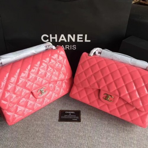Torebka Chanel Classic Flap Bag z oryginalnej skóry A1113 w kolorze różowym