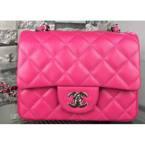 Torebka Chanel Classic Flap Bag z oryginalnej skóry owczej A5171 w kolorze różowym