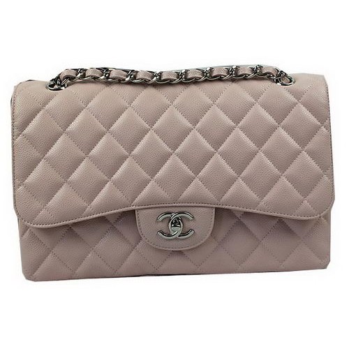 Torebka Chanel Classic Flap Bag Pink Cannage Pattern CF1113 Silver