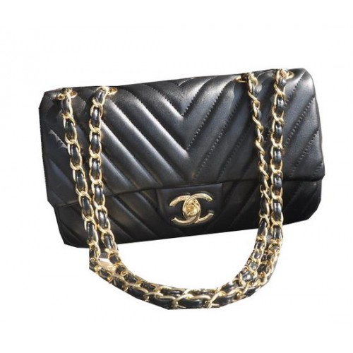 Torebka Chanel Classic Flap Bag z owczej skóry A92516 w kolorze czarnym