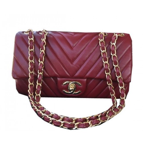 Torebka Chanel Classic Flap Bag z owczej skóry A92516 w kolorze bordowym