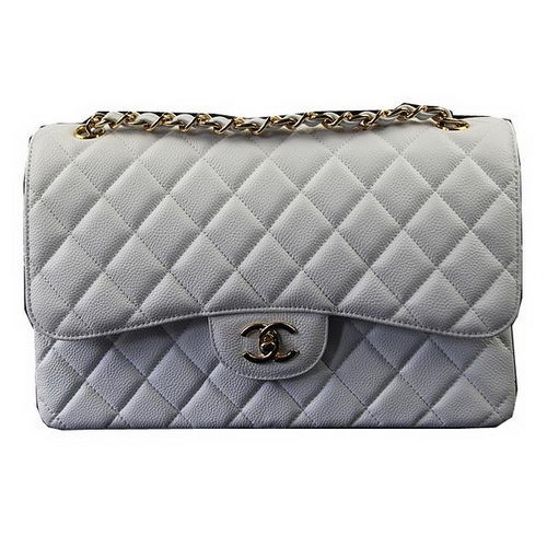 Torebka Chanel Classic Flap Bag White Cannage Pattern CF1113 Gold