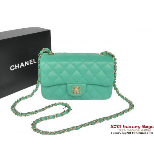 Torebki Chanel Classic Flap Bags Green Original Sheepskin Leather A1116 Gold