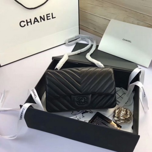 Torebki Chanel Classic Flap Bags Original Sheepskin Leather 1116 Black