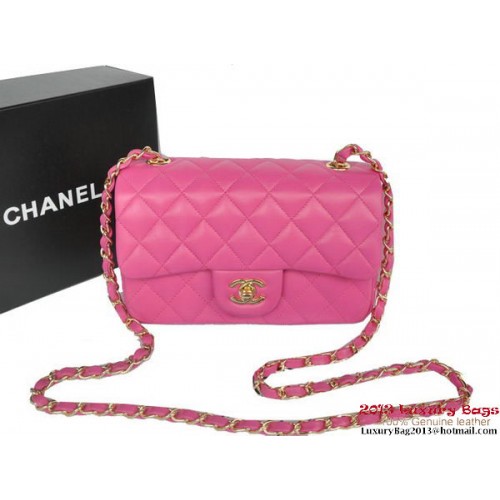 Torebki Chanel Classic Flap Bags Rose Original Sheepskin Leather A1116 Gold