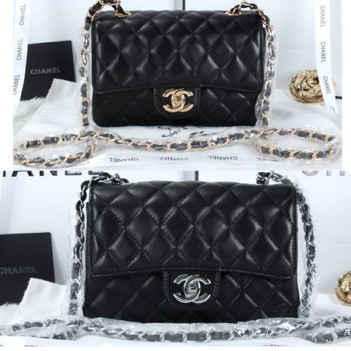 Torebki Chanel Classic Flap Bags Sheepskin Leather A1116 Black