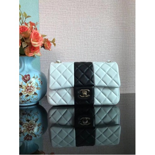 Torebka Chanel Classic Flap Shoulder Bag Original Sheepskin Leather A01116 White&Black