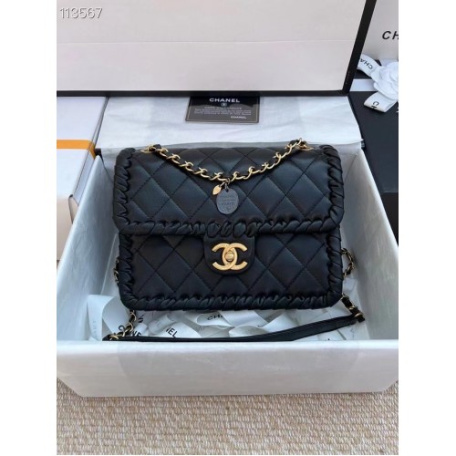 Torebka Chanel Classic Flap Shoulder Bag Original Sheepskin Leather AS6075 black