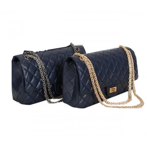 Torebki Chanel Classic Flap na ramię A226, niebieskie, oryginalne, ze skóry owczej