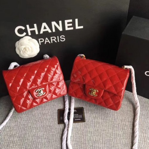 Torebka Chanel Classic Flap mini z oryginalnej skóry A1115 w kolorze czerwonym