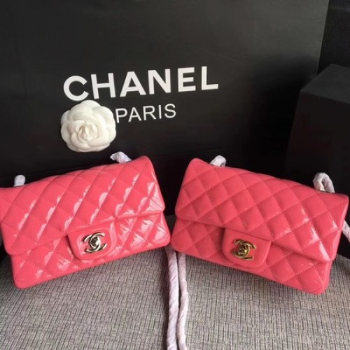 Torebka Chanel Classic Flap mini z oryginalnej skóry A1117 w kolorze różowym