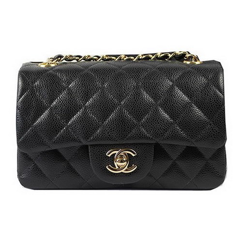 Torebka Chanel Classic MINI Flap Bag Black Cannage Pattern CF1119 Gold
