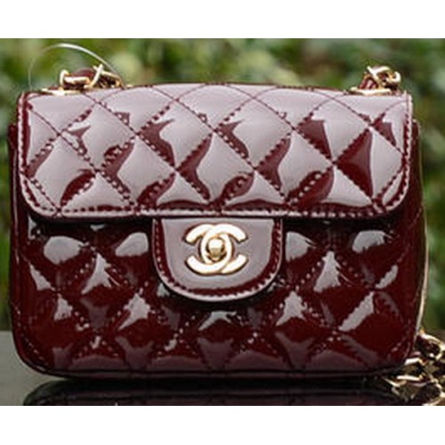 Torebka Chanel Classic MINI Flap Bag Royal Patent Leather A1115 Gold
