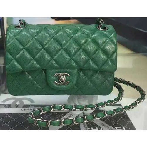 Torebka Chanel Classic MINI Flap Bag Cannage Pattern Leather A8500 Green