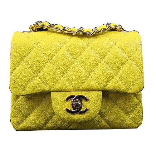 Torebka Chanel Classic MINI Flap Bag Lemon Cannage Pattern CF1115 Gold