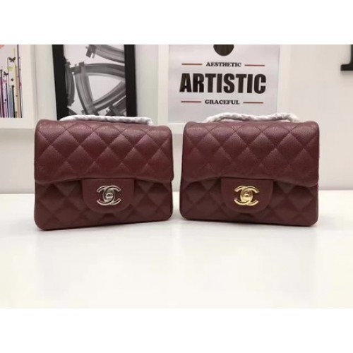 Torebka Chanel Classic MINI Flap Bag Original Cannage Pattern A1115 Wine