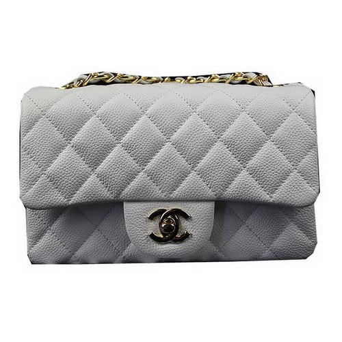 Torebka Chanel Classic MINI Flap Bag White Cannage Pattern CF1119 Gold