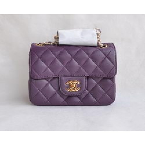 Torebka Chanel Classic Purple Lambskin Golden Chain Quilted Flap Bag 1115