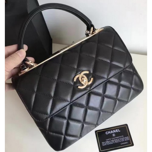 Torebka Chanel Classic Top Flap Bag w kolorze czarnym, oryginalna skóra owcza A92236, złota
