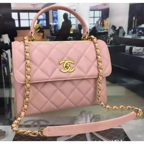 Torebka Chanel Classic Top Flap Bag z oryginalnej skóry A98079 w kolorze różowym