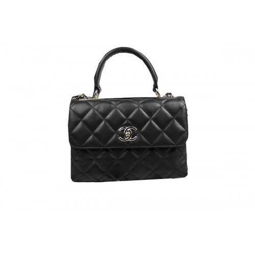 Torebka Chanel Classic Top Flap Bag, oryginalna skóra owcza CHA92236, czarna