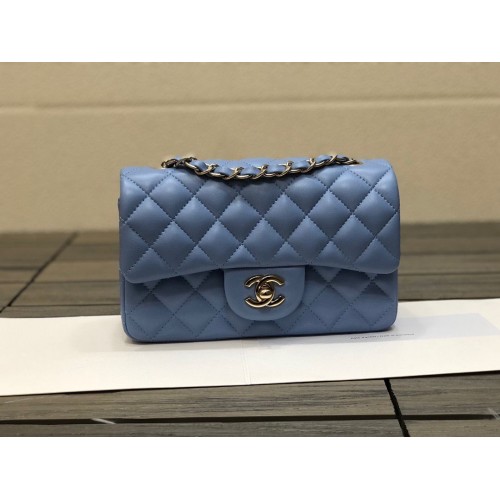 Torebka Chanel Classic mini Flap Original Sheepskin Leather 1116 Blue