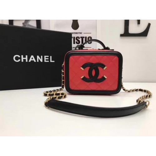 Kosmetyczka Chanel Original Cannage Pattern A93341 Red&Black