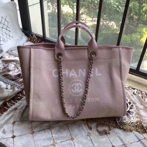 Torba Chanel Deauville, oryginalna, płócienna, skórzana, A68047-15