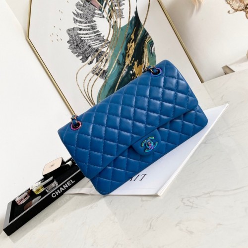 Torebka na ramię Chanel Flap Lambskin 1112 Electro optic blue